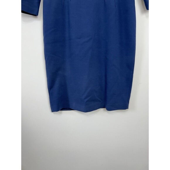 Elie Tahari Career Dress Size 6‎ Blue Scuba Knit Layer Notch Square Neck Zip - Picture 3 of 13